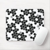 Niedliche Schwarz-weiße Hex-Datenmuster Mousepad (Mit Mouse)