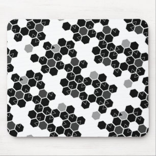 Niedliche Schwarz-weiße Hex-Datenmuster Mousepad
