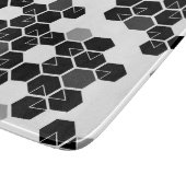 Niedliche Schwarz-weiße Hex-Datenmuster Schneidebrett (Ecke)