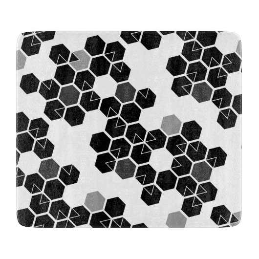 Niedliche Schwarz-weiße Hex-Datenmuster Schneidebrett (Vorderseite)