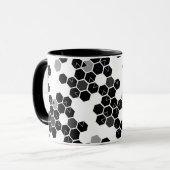Niedliche Schwarz-weiße Hex-Datenmuster Tasse (Vorderseite Links)