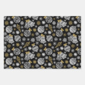 Niedliche Schwarz-weiße Hirschsüßer Geschenkpapier Set (Vorderseite 3)