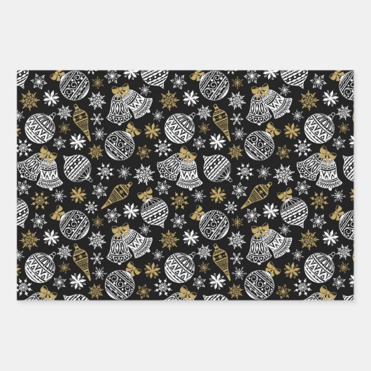 Niedliche Schwarz-weiße Hirschsüßer Geschenkpapier Set (Vorderseite 3)