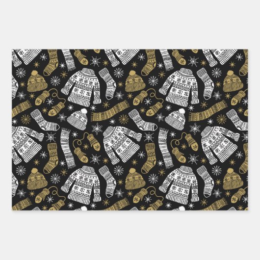 Niedliche Schwarz-weiße Hirschsüßer Geschenkpapier Set (Vorderseite 2)