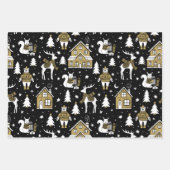 Niedliche Schwarz-weiße Hirschsüßer Geschenkpapier Set (Vorderseite)