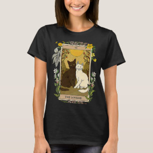 Niedliche Schwarz-weiße Katzen Die Tarot Card Myst T-Shirt