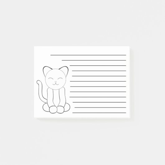 Niedliche Schwarz-weiße Kitekatze Post-it Klebezettel (Vorderseite)