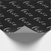 Niedliche Schwarz-weiße Liebe Muster Valentine Mod Geschenkpapier (Ecke)