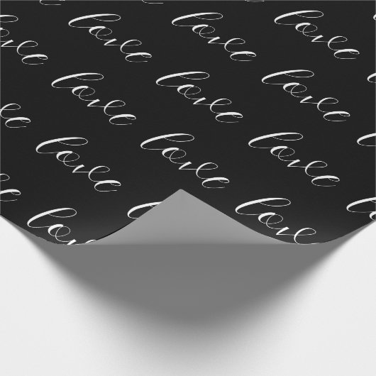 Niedliche Schwarz-weiße Liebe Muster Valentine Mod Geschenkpapier (Ecke)