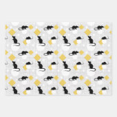 Niedliche Schwarz-weiße Mouse Rat Schweizer Käse Geschenkpapier Set (Vorderseite)