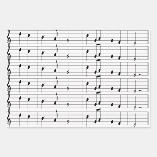 Niedliche Schwarz-weiße Musiknoten Mustergeschenk Geschenkpapier Set (Vorderseite 2)