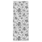 Niedliche Schwarz-weiße nahtlose Blume Geschenktüte Für Weinflaschen (Rückseite)