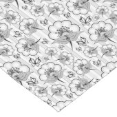Niedliche Schwarz-weiße nahtlose Blume Großer Tischläufer (Ecke)