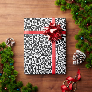 Niedliche Schwarz-weiße nahtlose geometrische Lini Geschenkpapier