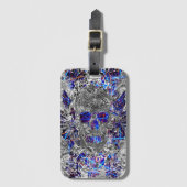 Niedliche, Schwarz-weiße Neonschädelkappe Gepäckanhänger (Vorderseite Vertikal)