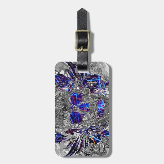 Niedliche, Schwarz-weiße Neonschädelkappe Gepäckanhänger (Vorderseite vertikal)