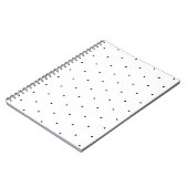 Niedliche, Schwarz-weiße Polka-Punkte-Muster elega Notizblock (Linke Seite)