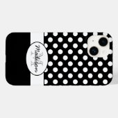 Niedliche Schwarz-weiße Polka-Punkte Retromuster M Case-Mate iPhone Hülle (Rückseite (Horizontal))