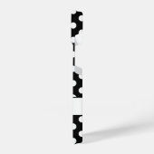 Niedliche Schwarz-weiße Polka-Punkte Retromuster M iPhone Hülle (Linke Seite)