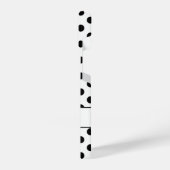 Niedliche Schwarz-weiße Polka-Punkte Retromuster M iPhone Hülle (Linke Seite)