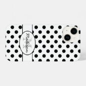 Niedliche Schwarz-weiße Polka-Punkte Retromuster M iPhone Hülle (Rückseite (Horizontal))