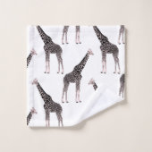 Niedliche Schwarz-weiße Rosa Giraffe Badhandtuch Set (Waschlappen)