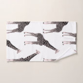 Niedliche Schwarz-weiße Rosa Giraffe Badhandtuch Set (Handtuch)