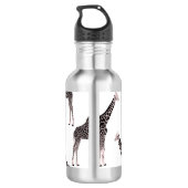 Niedliche Schwarz-weiße Rosa Giraffe Edelstahlflasche (Rückseite)
