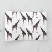Niedliche Schwarz-weiße Rosa Giraffe Feiertagskarte (Innenseite)