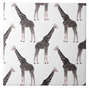 Niedliche Schwarz-weiße Rosa Giraffe Fliese