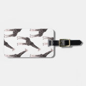 Niedliche Schwarz-weiße Rosa Giraffe Gepäckanhänger (Vorderseite horizontal)
