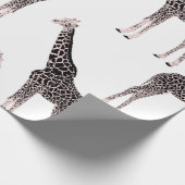 Niedliche Schwarz-weiße Rosa Giraffe Geschenkpapier (Ecke)
