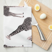 Niedliche Schwarz-weiße Rosa Giraffe Geschirrtuch (Viertel Falte)