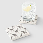 Niedliche Schwarz-weiße Rosa Giraffe Steinuntersetzer (Seitenansicht)