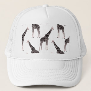 Niedliche Schwarz-weiße Rosa Giraffe Truckerkappe