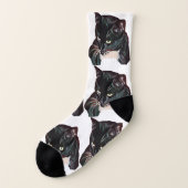 Niedliche Schwarz-weiße Socken (Links - Außen)