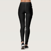 Niedliche Schwarz-weiße Sterne Leggings (Rückseite)