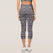 Niedliche Schwarz-weiße Streifen Capri Leggings (Rückseite)