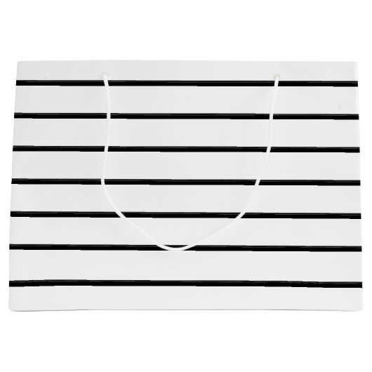 Niedliche Schwarz-weiße Streifen Große Geschenktüte (Vorderseite)