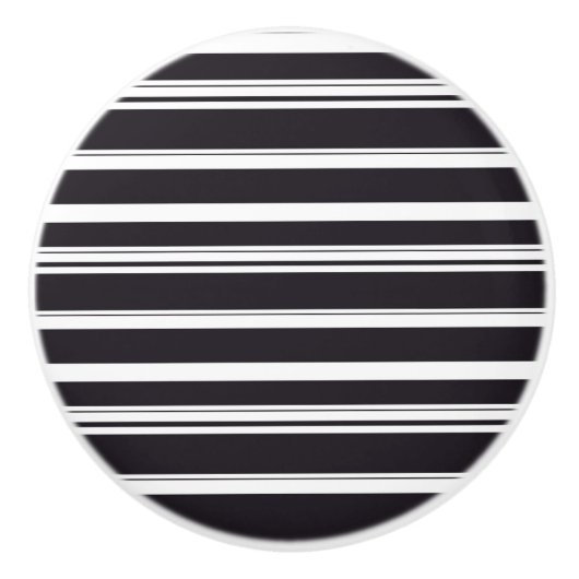 Niedliche Schwarz-weiße Streifen Keramikknauf (Vorderseite)