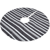 Niedliche Schwarz-weiße Streifen Polyester Weihnachtsbaumdecke (Schrägansicht)