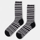 Niedliche Schwarz-weiße Streifen Socken (Linkes Detail)