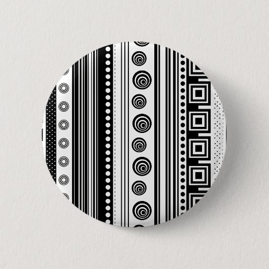 Niedliche Schwarz-weiße Ziertextur Button (Vorderseite)