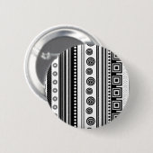 Niedliche Schwarz-weiße Ziertextur Button (Vorne & Hinten)