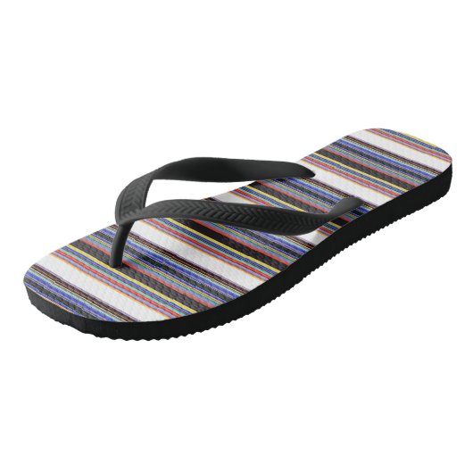 Niedliche schwarzblaue Streifen Badesandalen (Schrägansicht)