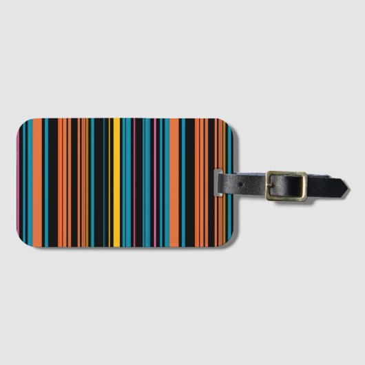 Niedliche schwarzblaue Streifen Gepäckanhänger (Vorderseite (Horizontal))