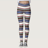 Niedliche schwarzblaue Streifen Leggings (Vorderseite)