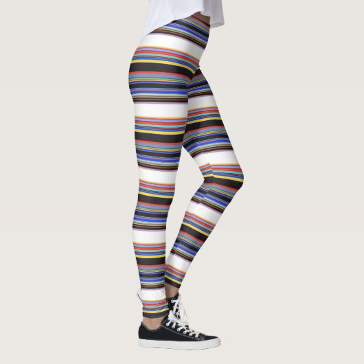 Niedliche schwarzblaue Streifen Leggings (Rechts)