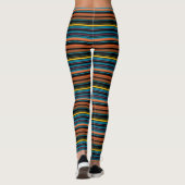 Niedliche schwarzblaue Streifen Leggings (Rückseite)