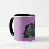Niedliche Schwarze Chinesische Shar Pei Tasse (Vorderseite Links)